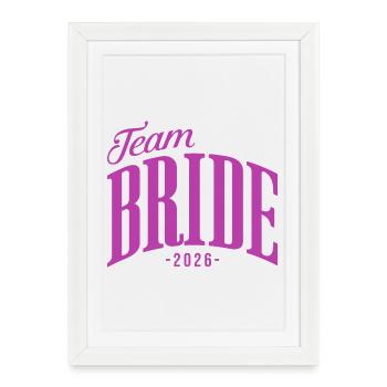 Enterrement de vie de jeune fille de l’équipe Mariée 2026 - Affiche encadrée (27 × 37 cm) - blanc - Devant