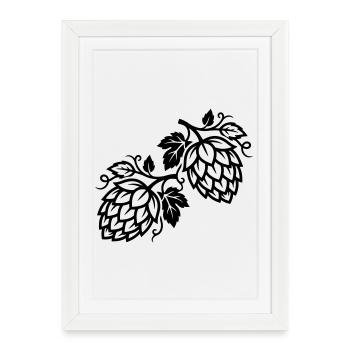 Brasserie Hops Symbol - Affiche encadrée (27 × 37 cm) - blanc - Devant