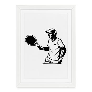Padel - Affiche encadrée (27 × 37 cm) - blanc - Devant