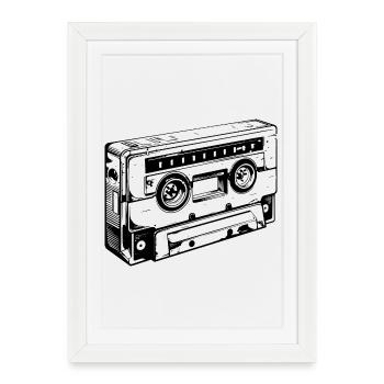 Cassette rétro - Affiche encadrée (27 × 37 cm) - blanc - Devant