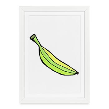 Banane Banane Fruit Fruit - Affiche encadrée (27 × 37 cm) - blanc - Devant