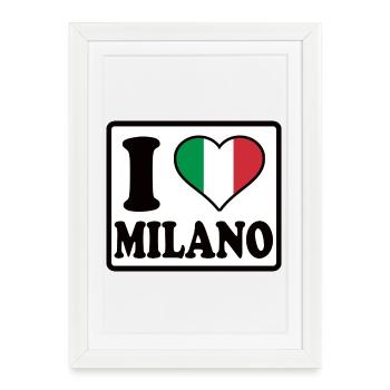 I love Milano, Milan - Framed poster (27 × 37 cm) - white - Front
