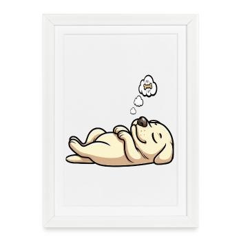 Labrador Labrador propriétaire Labrador lover - Affiche encadrée (27 × 37 cm) - blanc - Devant