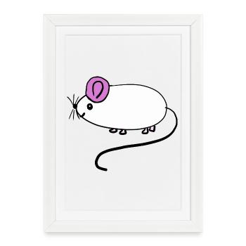 Bébé des rats rats rats rongeurs - Affiche encadrée (27 × 37 cm) - blanc - Devant