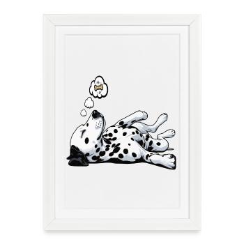 Dalmatiens Gardiens de dalmatiens Propriétaires de dalmatiens - Affiche encadrée (27 × 37 cm) - blanc - Devant