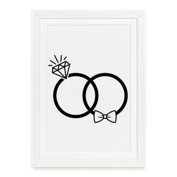 Wedding rings - Framed poster (27 × 37 cm) - white - Front