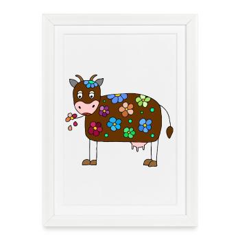 Vache - Affiche encadrée (27 × 37 cm) - blanc - Devant