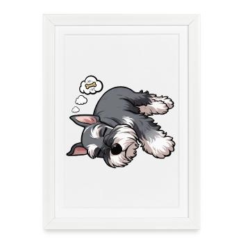 Schnauzer géant Schnauzer Propriétaire de Schnauzer - Affiche encadrée (27 × 37 cm) - blanc - Devant
