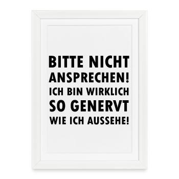 Please don't talk to me I'm annoyed Saying - Framed poster (27 × 37 cm) - white - Front