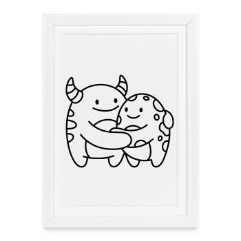 Monsters - Framed poster (27 × 37 cm) - white - Front