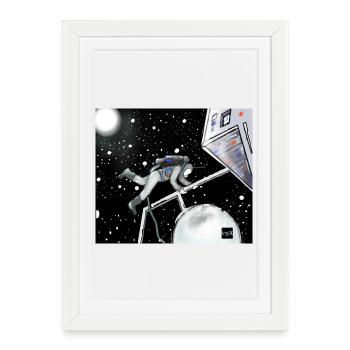 Space Explorer in Orbit - Framed poster (27 × 37 cm) - white - Front