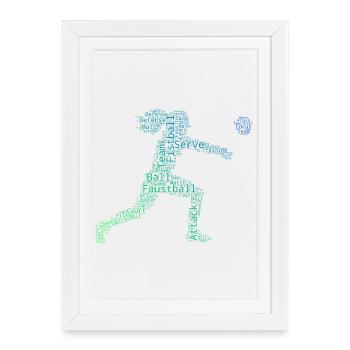 Ballsport Geschenkidee für eine Faustballspielerin - Gerahmtes Poster (27 × 37 cm) - Weiß - Vorne