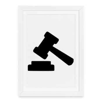 Avocat Droit Droit Avocat Balance Droit Judiciaire - Affiche encadrée (27 × 37 cm) - blanc - Devant
