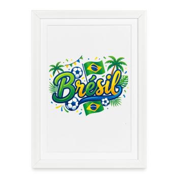 Brésil - Affiche encadrée (27 × 37 cm) - blanc - Devant