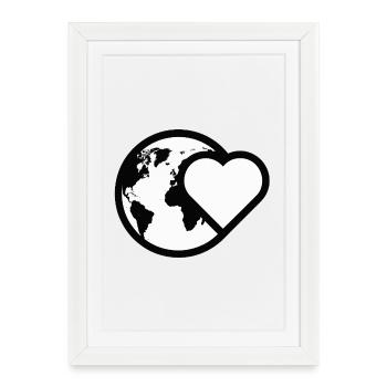 I Love This Planet With All My Heart - Framed poster (27 × 37 cm) - white - Front