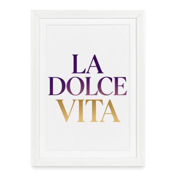 La Dolce Vita Gradient - Gerahmtes Poster (27 × 37 cm) - Weiß - Vorne