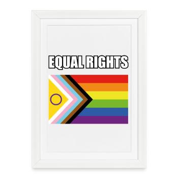 Equal Rights Inclusive Pride Flag - Framed poster (27 × 37 cm) - white - Front