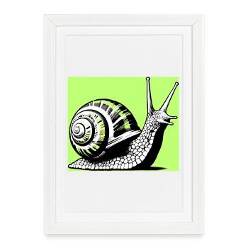 Schnecke - Gerahmtes Poster (27 × 37 cm) - Weiß - Vorne