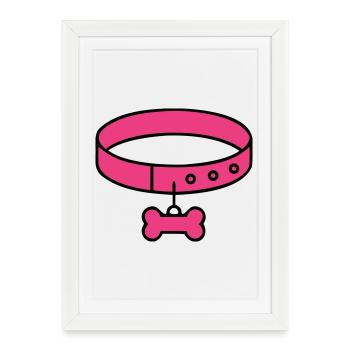 Dog Collar Bone Puppy Dog Mom - Framed poster (27 × 37 cm) - white - Front