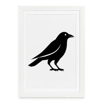 crow - Framed poster (27 × 37 cm) - white - Front