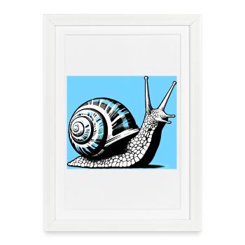 Escargot - Affiche encadrée (27 × 37 cm) - blanc - Devant