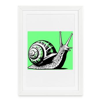 Escargot - Affiche encadrée (27 × 37 cm) - blanc - Devant