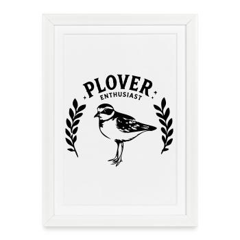 Passionné de pluviers Oiseau de rivage noir - Affiche encadrée (27 × 37 cm) - blanc - Devant