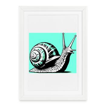 Snail - Framed poster (27 × 37 cm) - white - Front