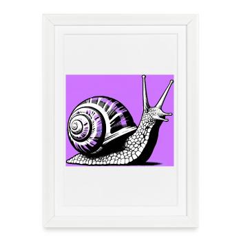 Escargot - Affiche encadrée (27 × 37 cm) - blanc - Devant