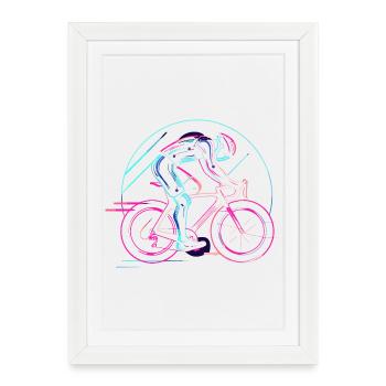 Cyclist Steampunk - Framed poster (27 × 37 cm) - white - Front