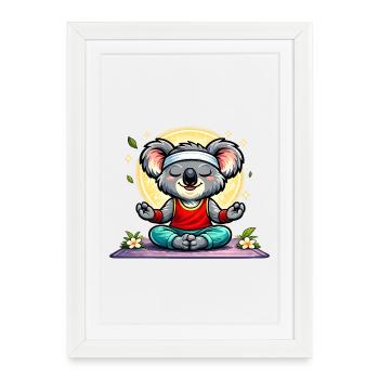 Cute koala doing yoga - Framed poster (27 × 37 cm) - white - Front