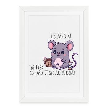 I Stared at the Task So Hard - Framed poster (27 × 37 cm) - white - Front