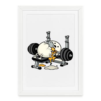 Egg Bodybuilder | Humor Bodybuilding - Framed poster (27 × 37 cm) - white - Front