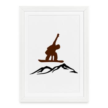 Snowboarders on the mountain - Framed poster (27 × 37 cm) - white - Front