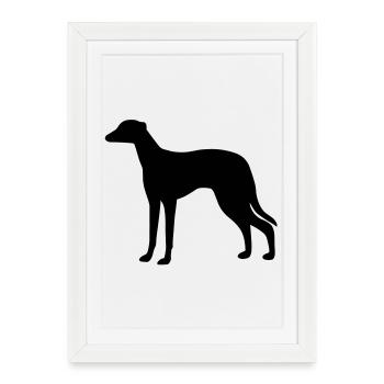 Greyhound Dog - Framed poster (27 × 37 cm) - white - Front
