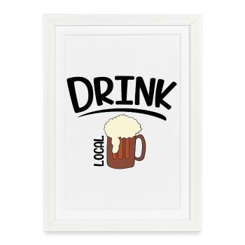Bière - Affiche encadrée (27 × 37 cm) - blanc - Devant
