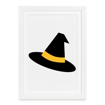 Chapeau de sorcière - Affiche encadrée (27 × 37 cm) - blanc - Devant