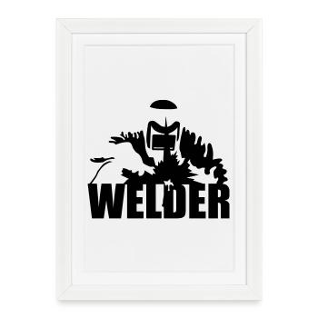 soudeur - Affiche encadrée (27 × 37 cm) - blanc - Devant