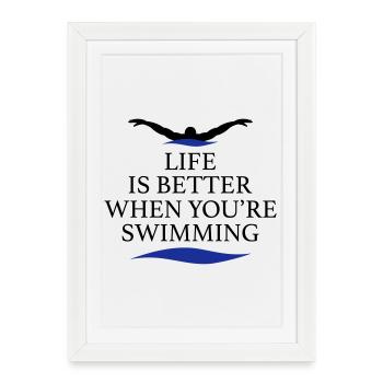 swim - Framed poster (27 × 37 cm) - white - Front