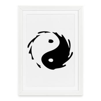Yin-Yang Splash - Affiche encadrée (27 × 37 cm) - blanc - Devant