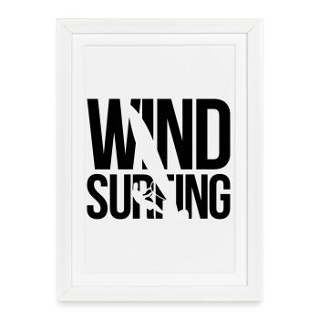 windsurfing - Framed poster (27 × 37 cm) - white - Front