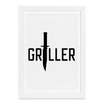 Griller - Affiche encadrée (27 × 37 cm) - blanc - Devant