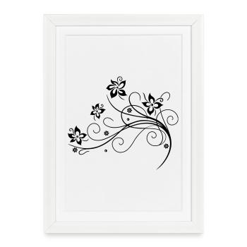 Blumenranke, fleur, fleurs - Affiche encadrée (27 × 37 cm) - blanc - Devant