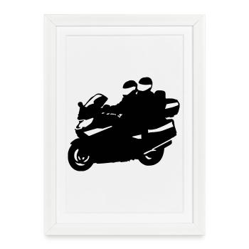 moto tourer - Affiche encadrée (27 × 37 cm) - blanc - Devant