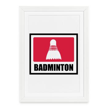 Badminton - Affiche encadrée (27 × 37 cm) - blanc - Devant
