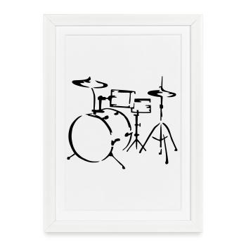 drum - Framed poster (27 × 37 cm) - white - Front