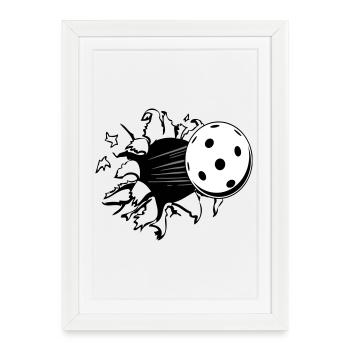 Floorball, Floorball, Hockey, Trou - Affiche encadrée (27 × 37 cm) - blanc - Devant