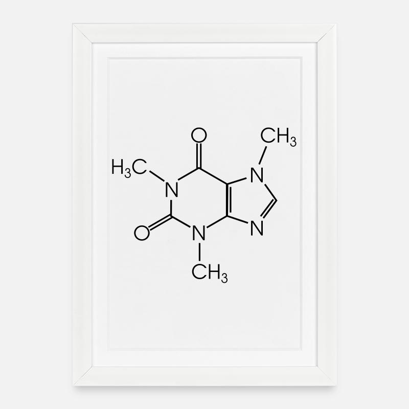 Koffein - Gerahmtes Poster (27 × 37 cm) - Weiß