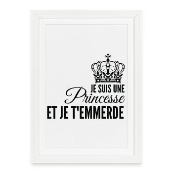 Princesse affirmée et rebelle - Affiche encadrée (27 × 37 cm) - blanc - Devant