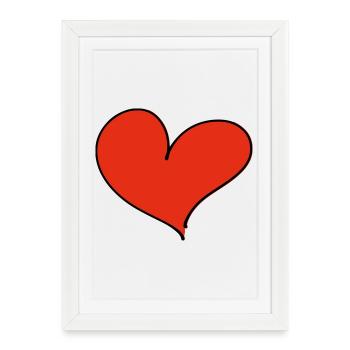 Cœur / Amour - Affiche encadrée (27 × 37 cm) - blanc - Devant